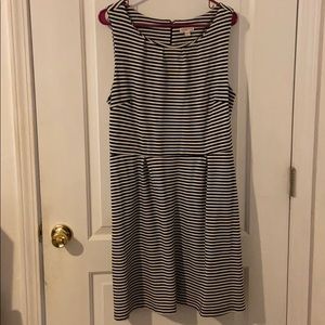 Comfortable Black and White Striped Dress